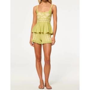 Misa Los Angeles Lime Green Tank Peplum Top